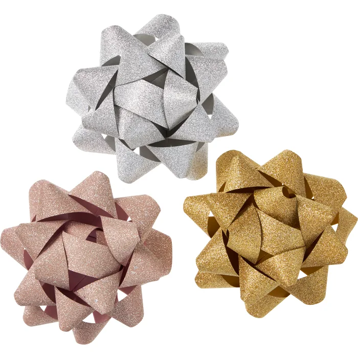 Presentrosetter Glitter 3-p S