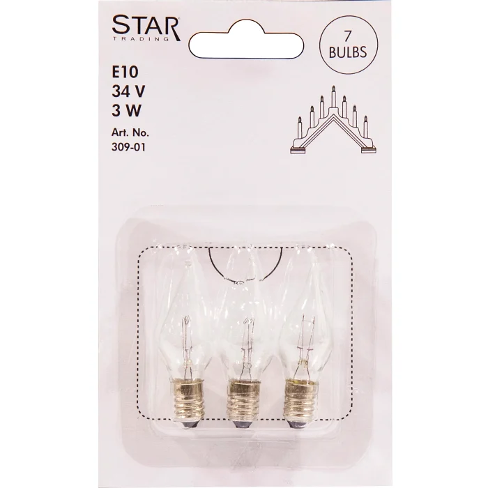 Reservlampa Twist 3-p E10 34V Star Trading