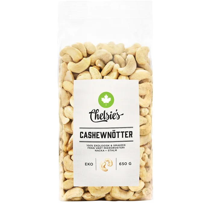 Cashewnötter Naturell Ekologisk 650g Chelsie's