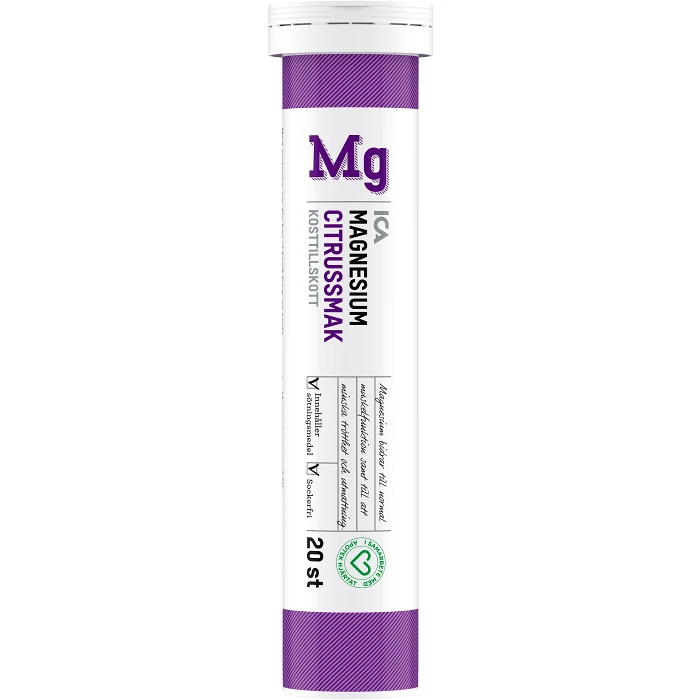 Magnesium Citrus brustablett 20st ICA Hjärtat