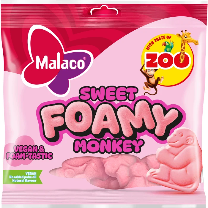 Godispåse Zoo Sweet Foamy Monkey 115g Malaco