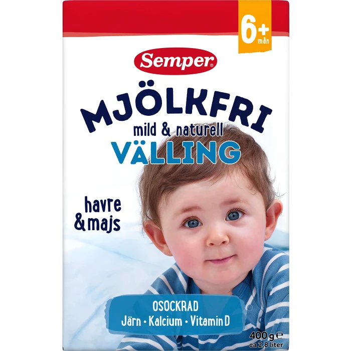 Välling Naturell Mjölkfri Från 6m 400g Semper
