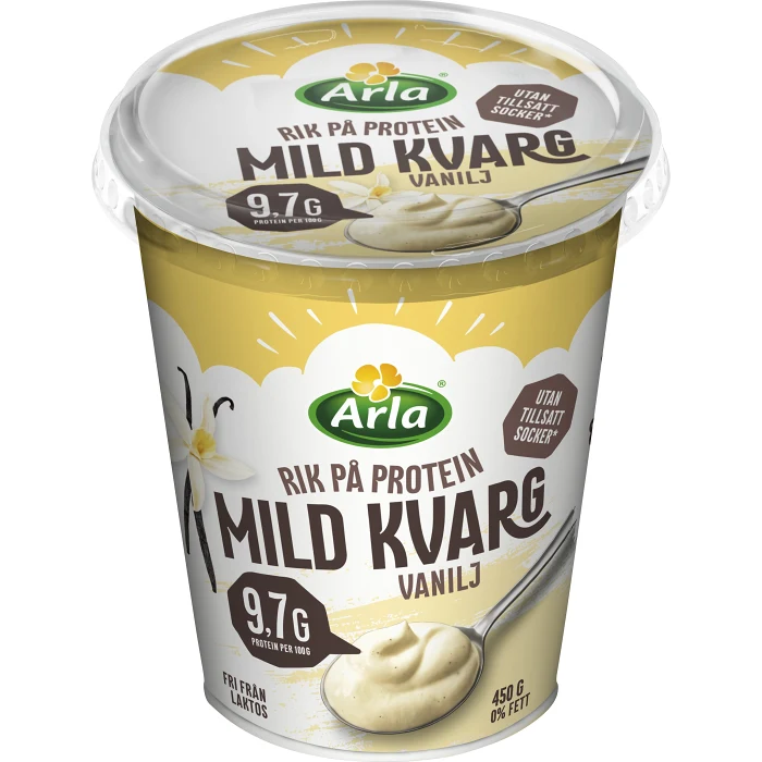Kvarg Mild Vanilj Laktosfri 0.2% 450g Arla®