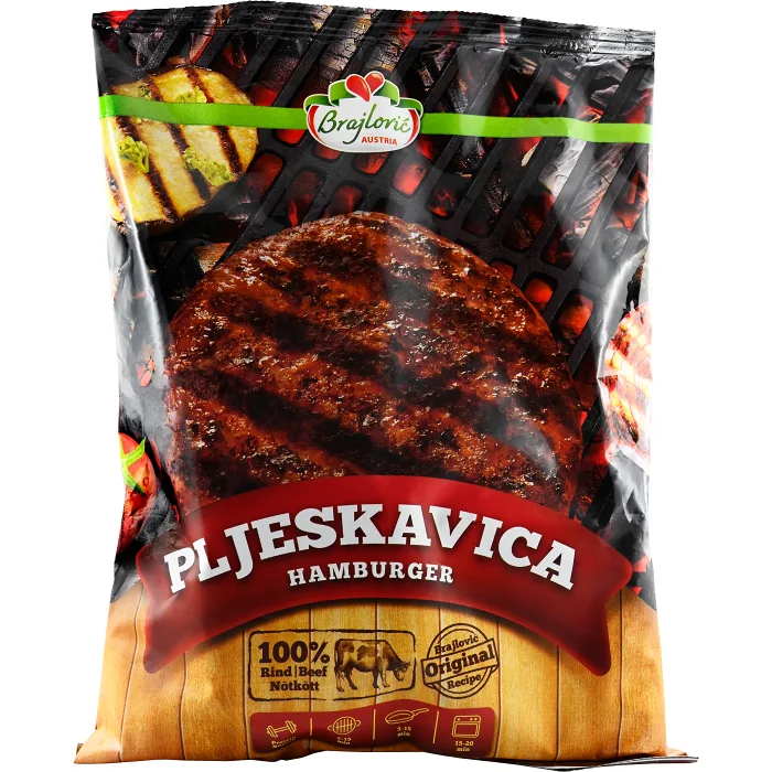 Hamburgare Pljeska Fryst 6x134g 798g Brajlovic