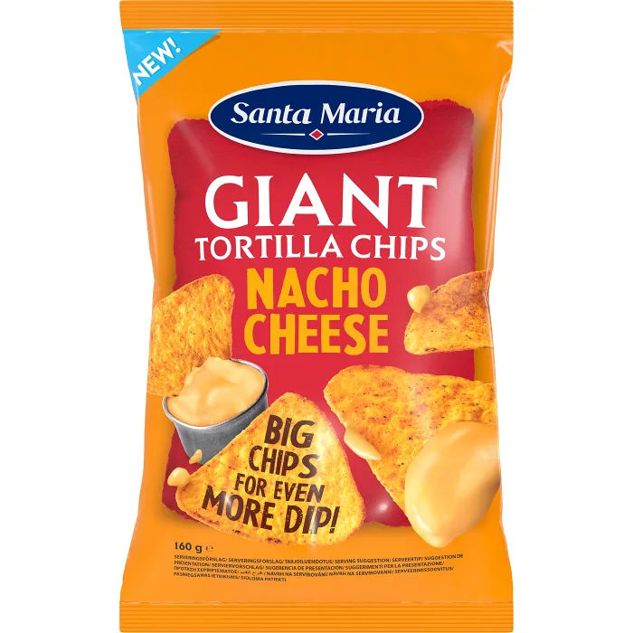 Giant chips nacho cheese 160g Santa Maria