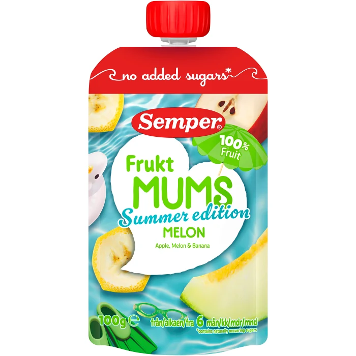 Barnmat Fruktmums Ltd Ed melon 6m 100g Semper