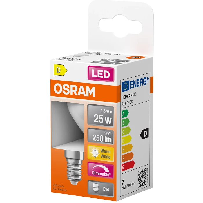 LED Klot Matt E14 250lm(25W) Dimbar Osram