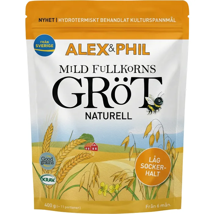 Fullkornsgröt mild 6m Eko Alex&Phil