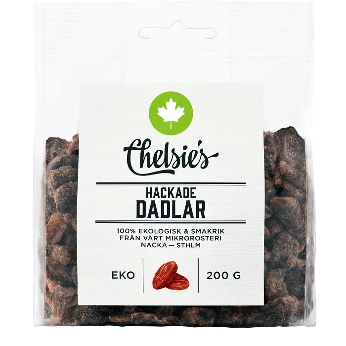 Dadlar Hackade Ekologisk 200g Chelsie's