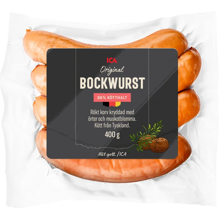 Bockwurst 88% kötthalt 400g ICA