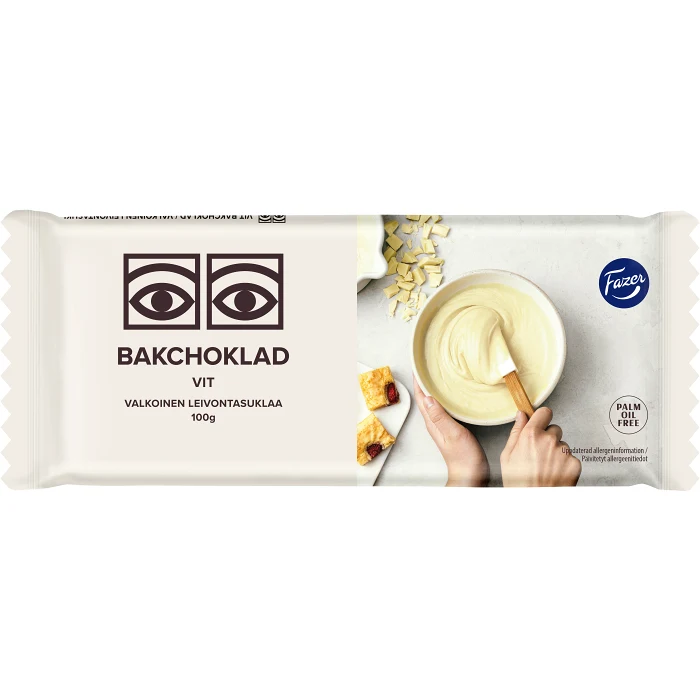 Bakchoklad Ögon Vit choklad 100g Fazer