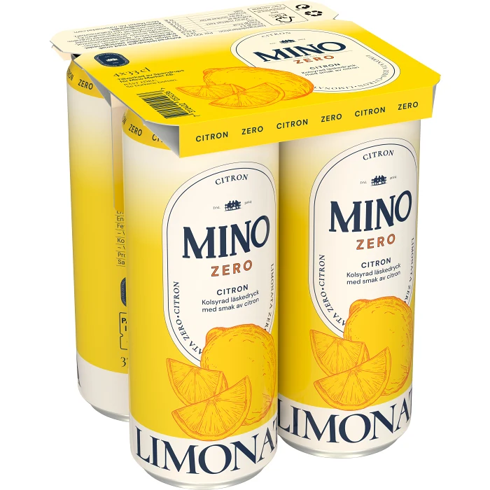 Läsk Zero Citron 4-pack 33cl Mino