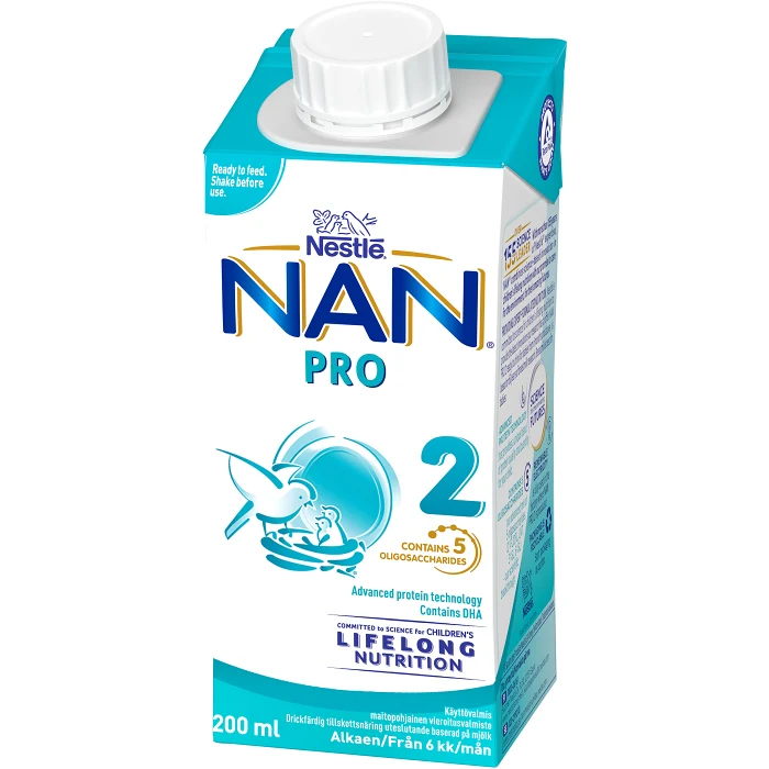 NAN Pro 2 drickfärdig 6m 200ml Nestle