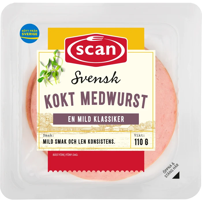 Medwurst Kokt Skivad 110g Scan