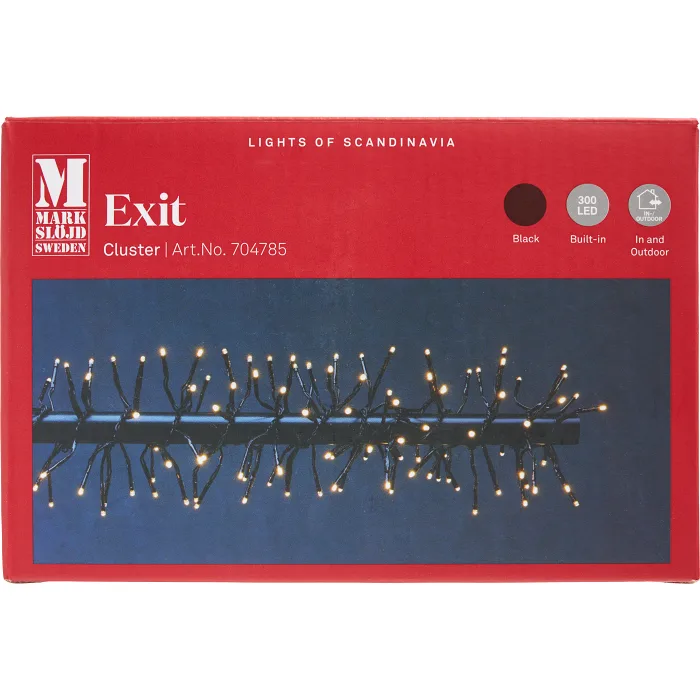 Ljusslinga Kluster Exit Svart 300LED Markslöjd