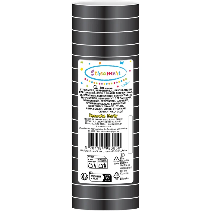 Serpentin Svart 1-p Decorata Party