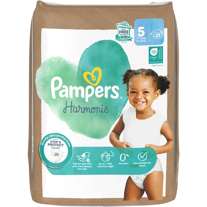 Blöjor Harmonie Strl 5 11+kg 21-p Pampers