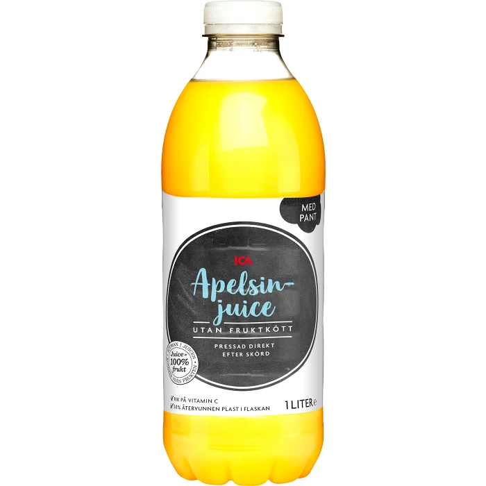Apelsinjuice utan Fruktkött 1l ICA