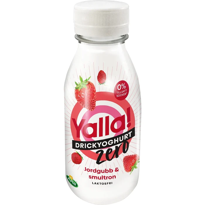 Drickyoghurt Zero Jordgubb & Smultron 0,5% Laktosfri 350ml Yalla®