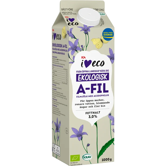 A-fil Acidophilus 3% 1l KRAV ICA I love eco