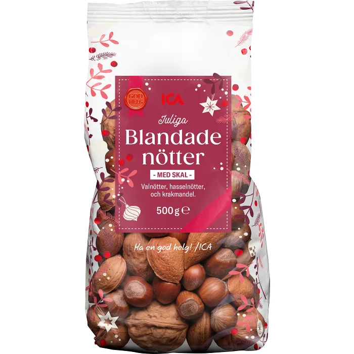 Blandade Naturella nötter med skal 500g ICA