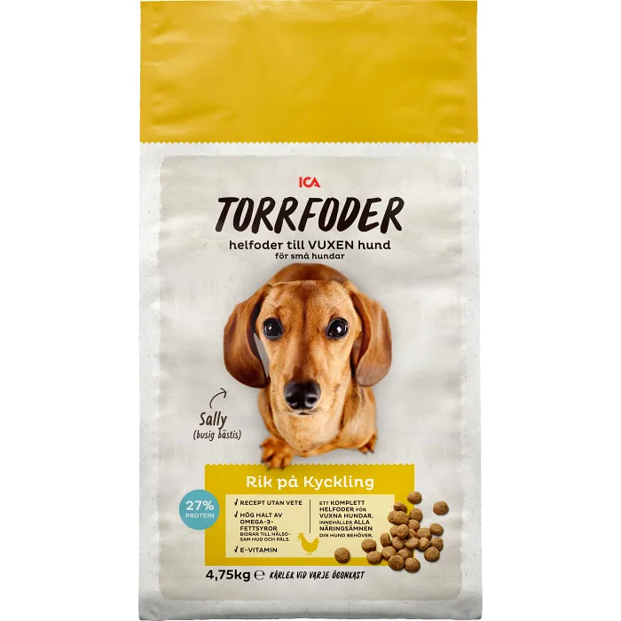 Torrfoder Hund Liten Kyckling 4.75kg ICA