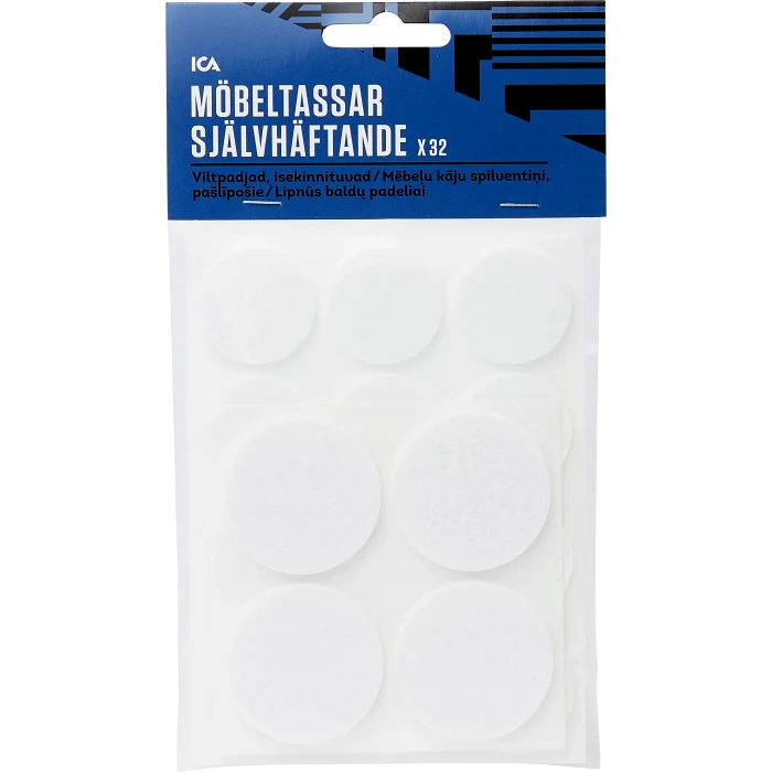 Möbeltassar självhäftande blandade storlekar 32p ICA