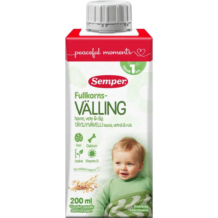 Fullkornsvälling 1 år 200ml Semper