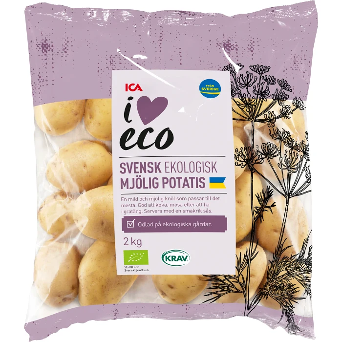 Mjölig potatis 2kg KRAV ICA I love eco Klass 1