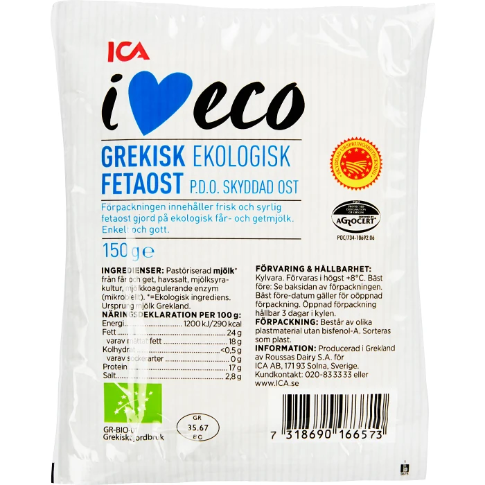 Fetaost Ekologisk 150g ICA