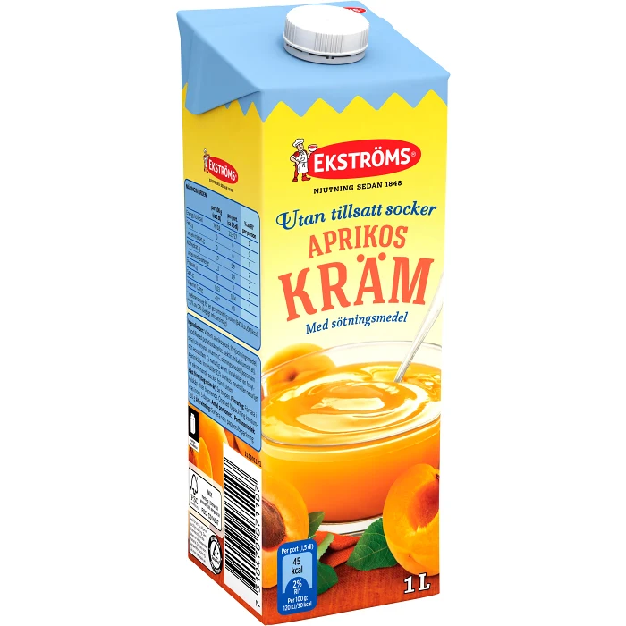 Aprikoskräm Lågkalori 1l Ekströms
