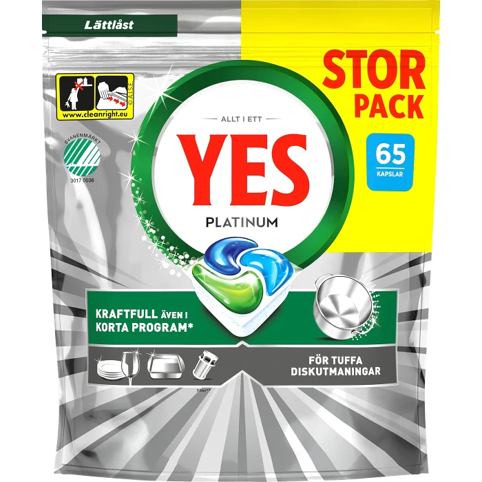 Diskmaskinstabletter Platinum Allt I Ett 65-p YES