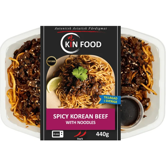 Färdigmat Spicy Koreansk Biff med nudlar 440g Kin Food