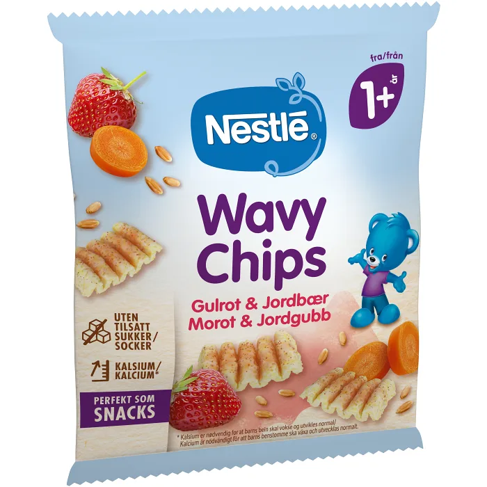 Wavy Chips Morot Jordgubb 7g 1år Nestlé