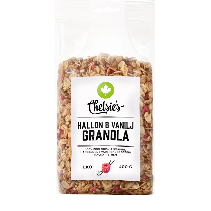 Granola Hallon/Vanilj Ekologisk 400g Chelsie's
