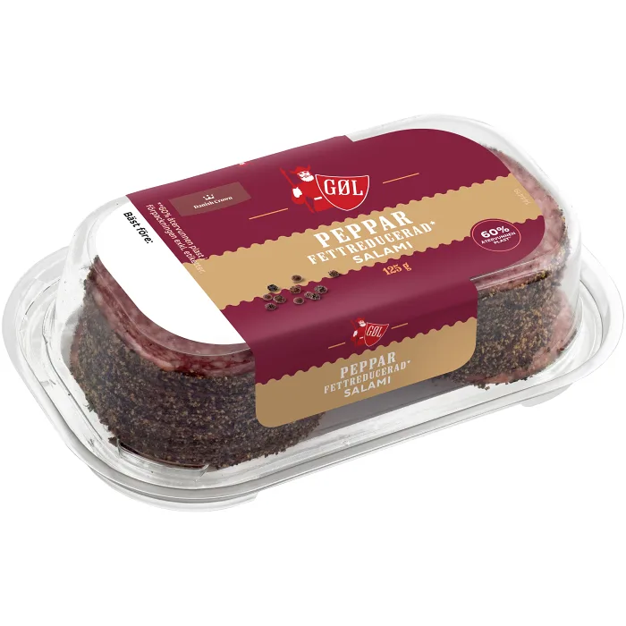 Pepparsalami skivad Fettsnål 125g Göl Pölser