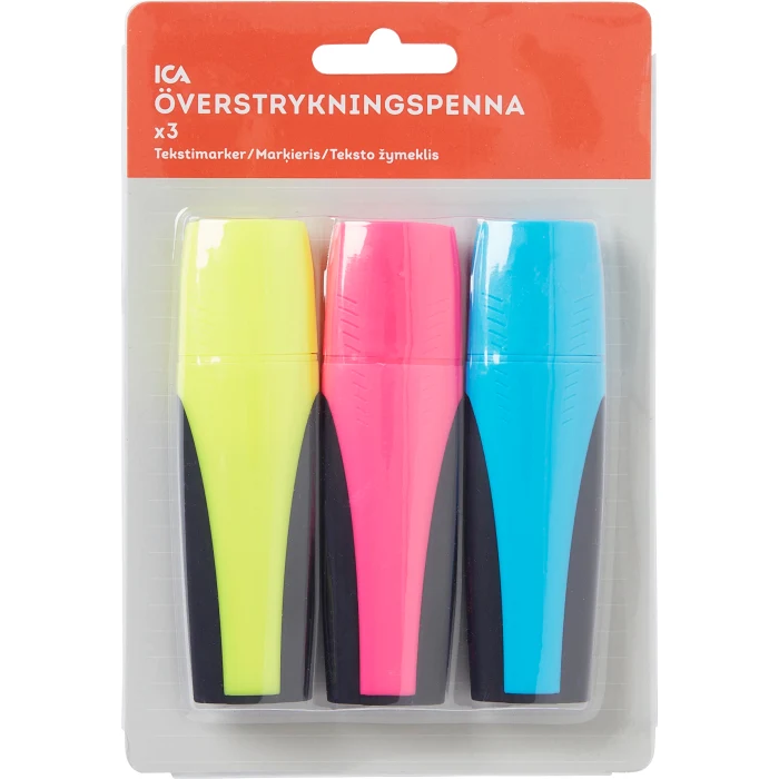 Överstrykningspenna 3-p ICA