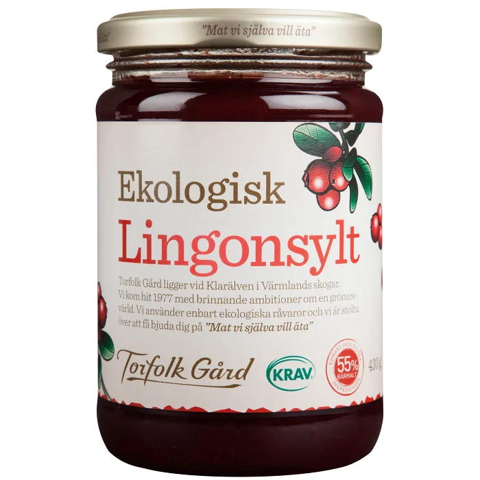 Lingonsylt 430g KRAV Torfolk Gård