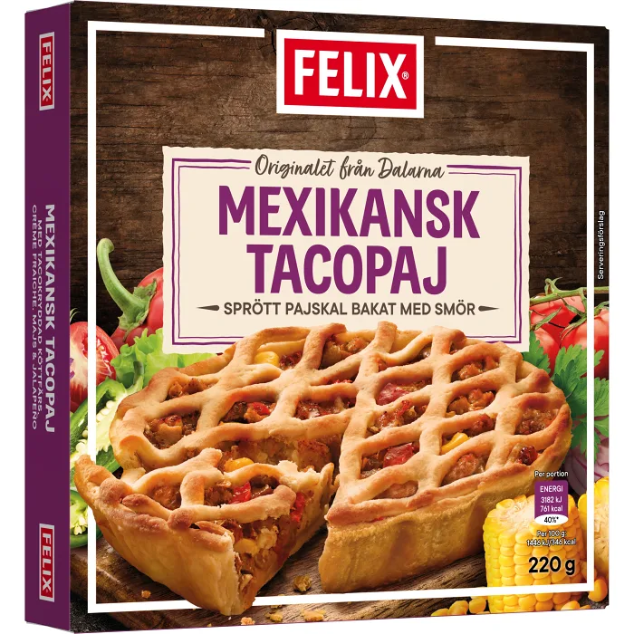 Mexikansk tacopaj Fryst 220g Felix