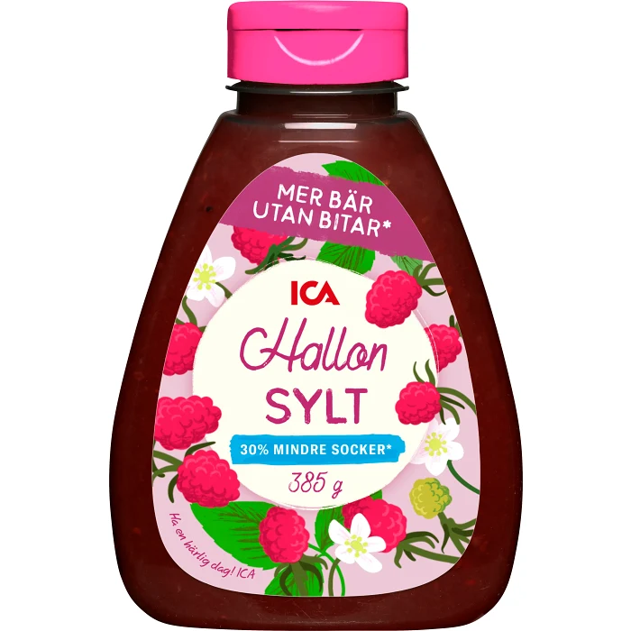 Hallonsylt mindre socker 385g ICA