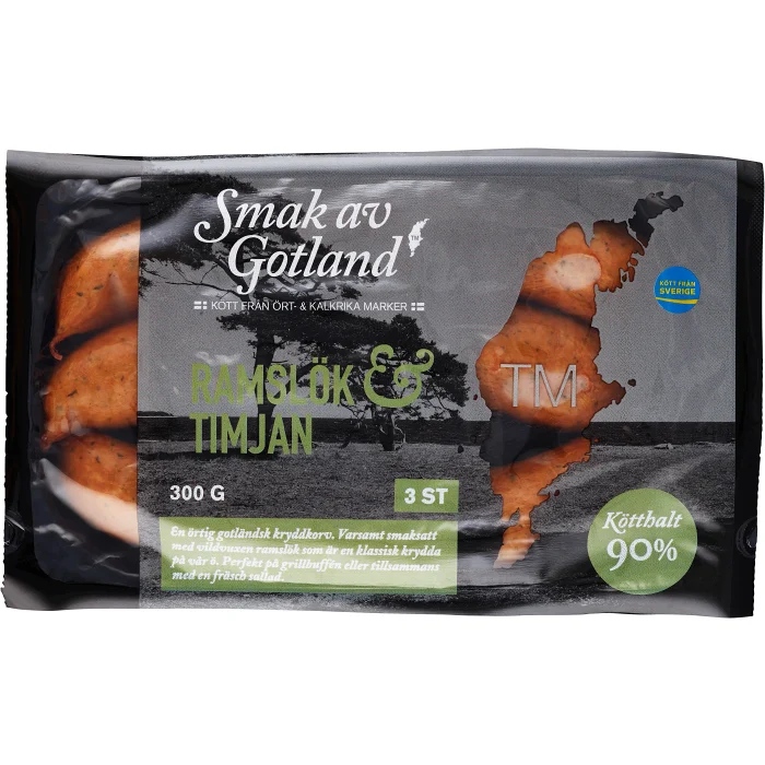 Kryddkorv Ramslök Timjan 90% Kötthalt 300g Smak av Gotland