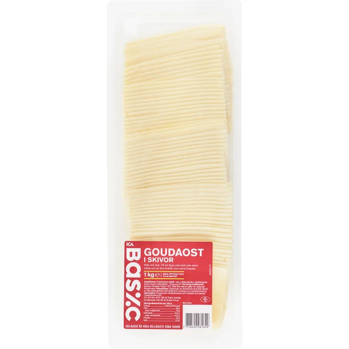 Goudaost skivad 28% 1kg ICA Basic