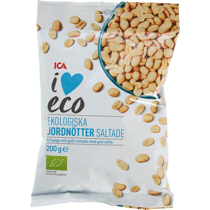 Jordnötter saltade Ekologisk 200g ICA I love eco