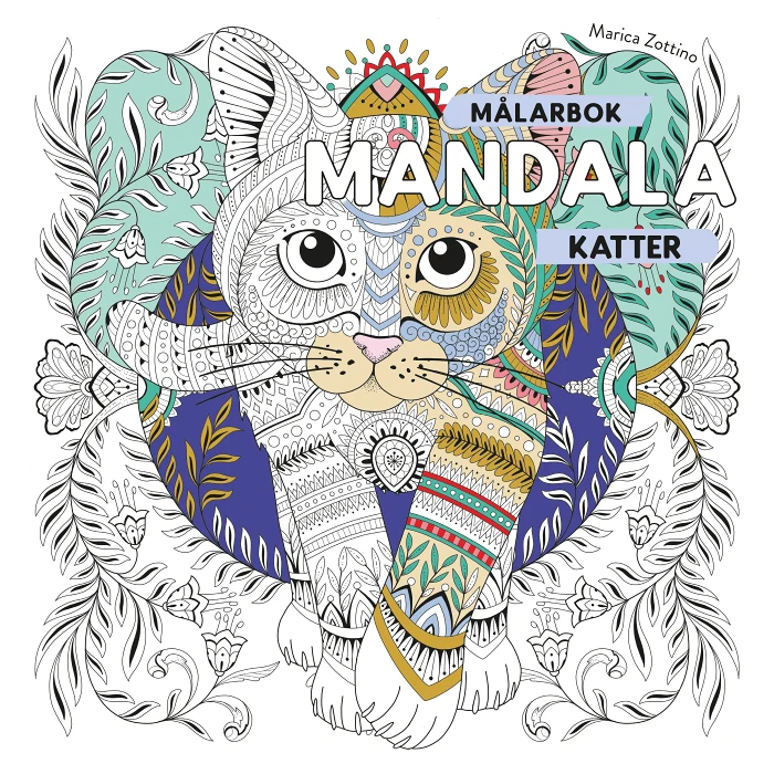Målarbok mandala katter