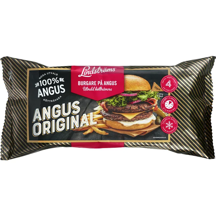 Angusburgare Fryst 4x113 452g Lindströms