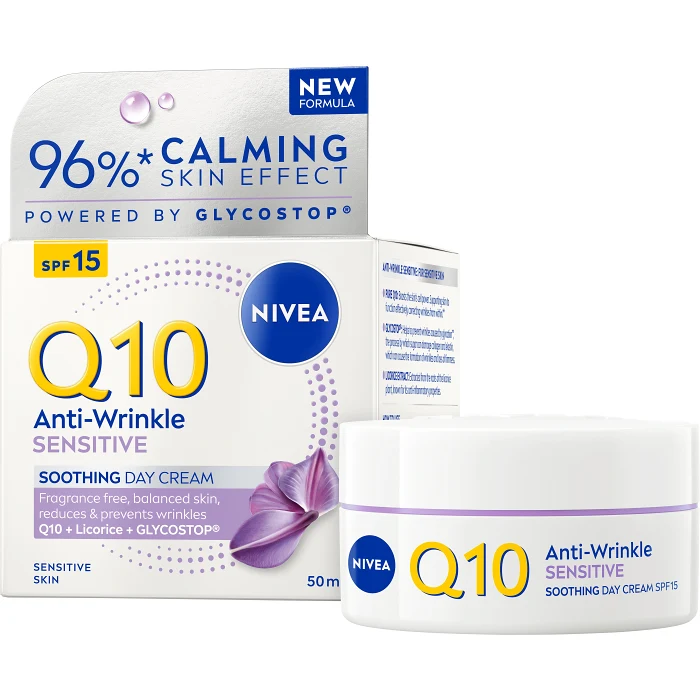 Ansikskräm Q10 Anti-Wrinkle Sensitive Soothing Day Cream 50ml Nivea