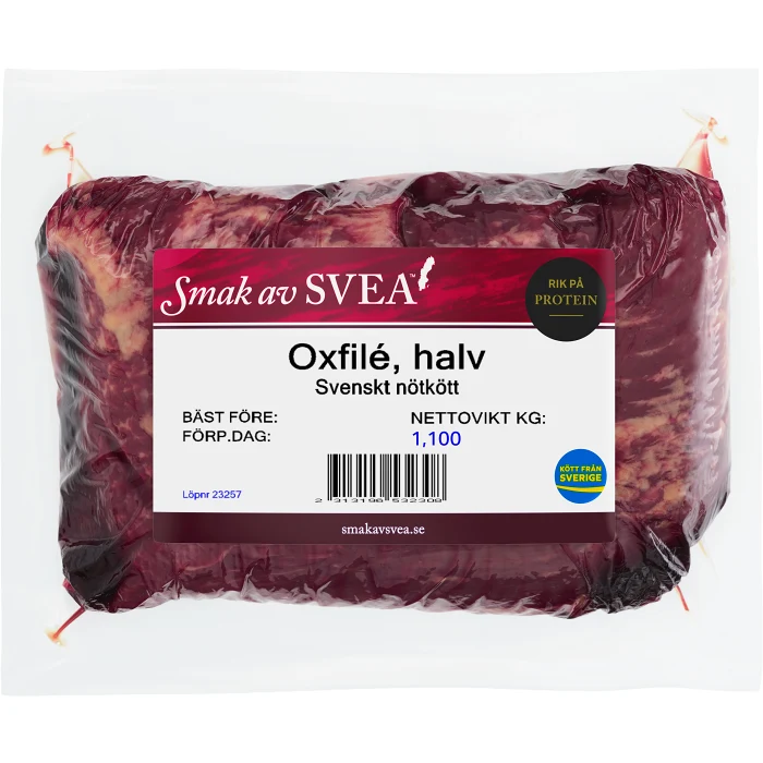Oxfilé Färsk i bit ca 1,1kg Smak av Svea