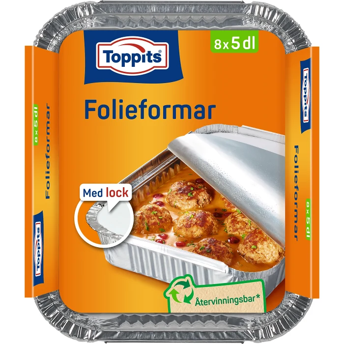 Folieformar med lock 5dl 8-p Toppits