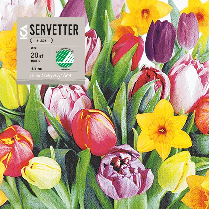 Servett 33cm Tulpaner 20-p ICA