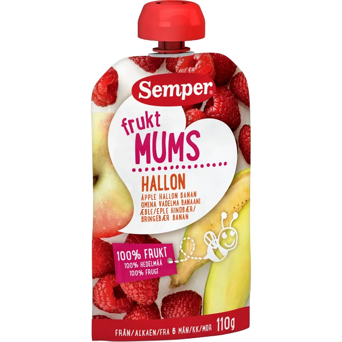 Fruktmums Hallon 6m 110g Semper